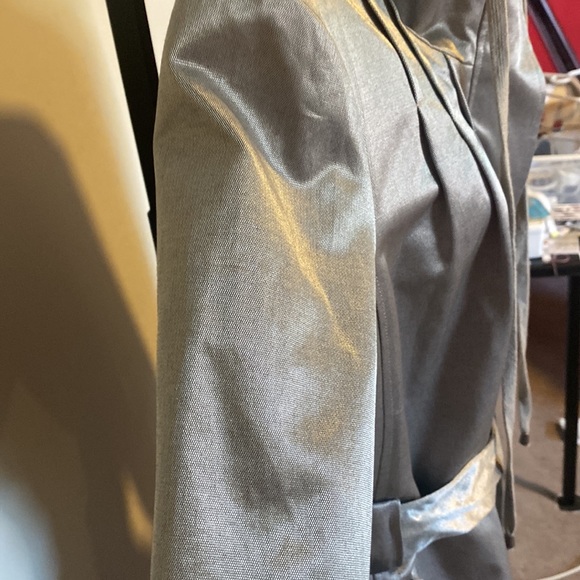 PRE-OWNED WOMEN’S VINTAGE RETRO CACHE METALLIC BELTED TRENCH JACKET - Picture 15 of 16